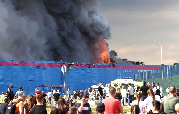 Пожар на складе Ozon в Истринском районе Московской области